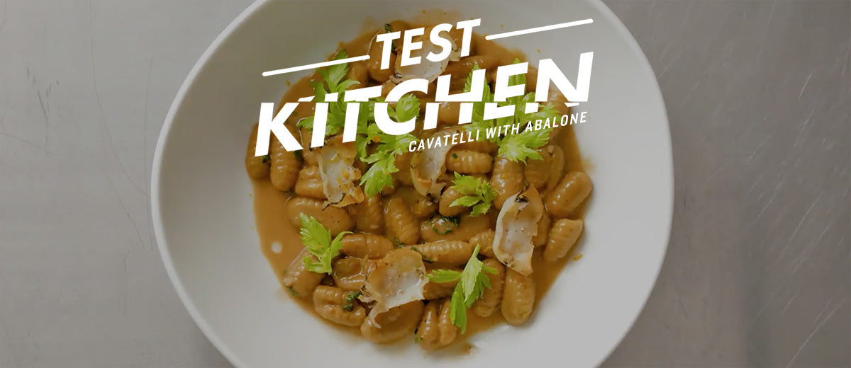 Cavatelli with Abalone with Work Sharp Culinary and Chef's Roll