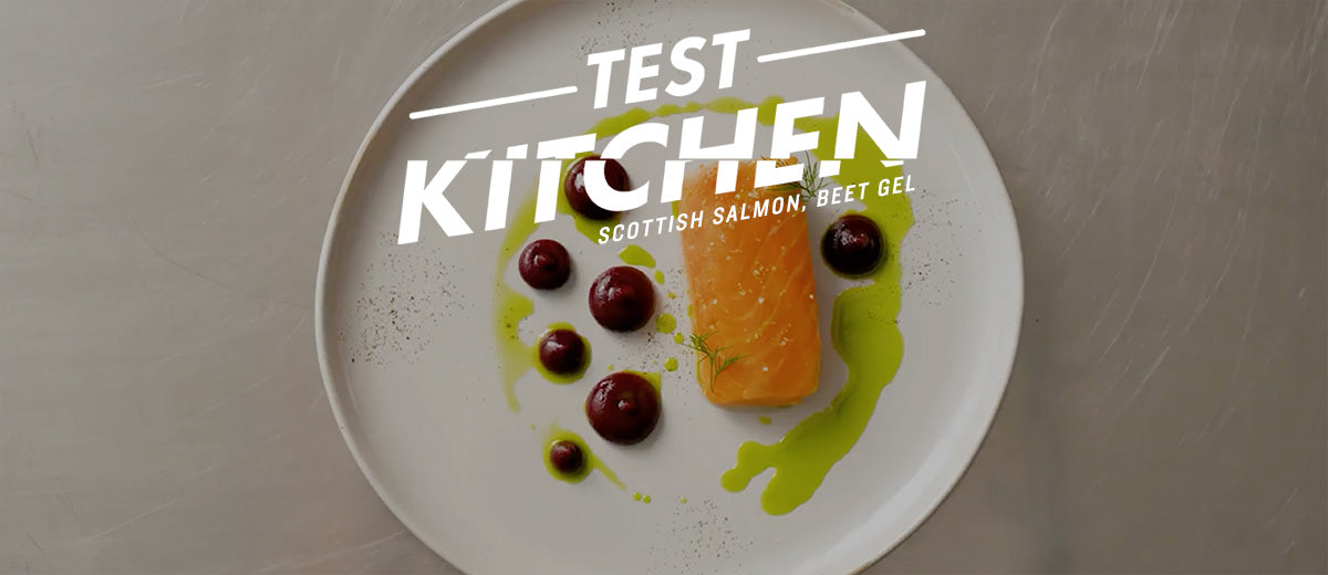 Scottish Salmon with Beet Gel with Work Sharp Culinary and Chef's Roll