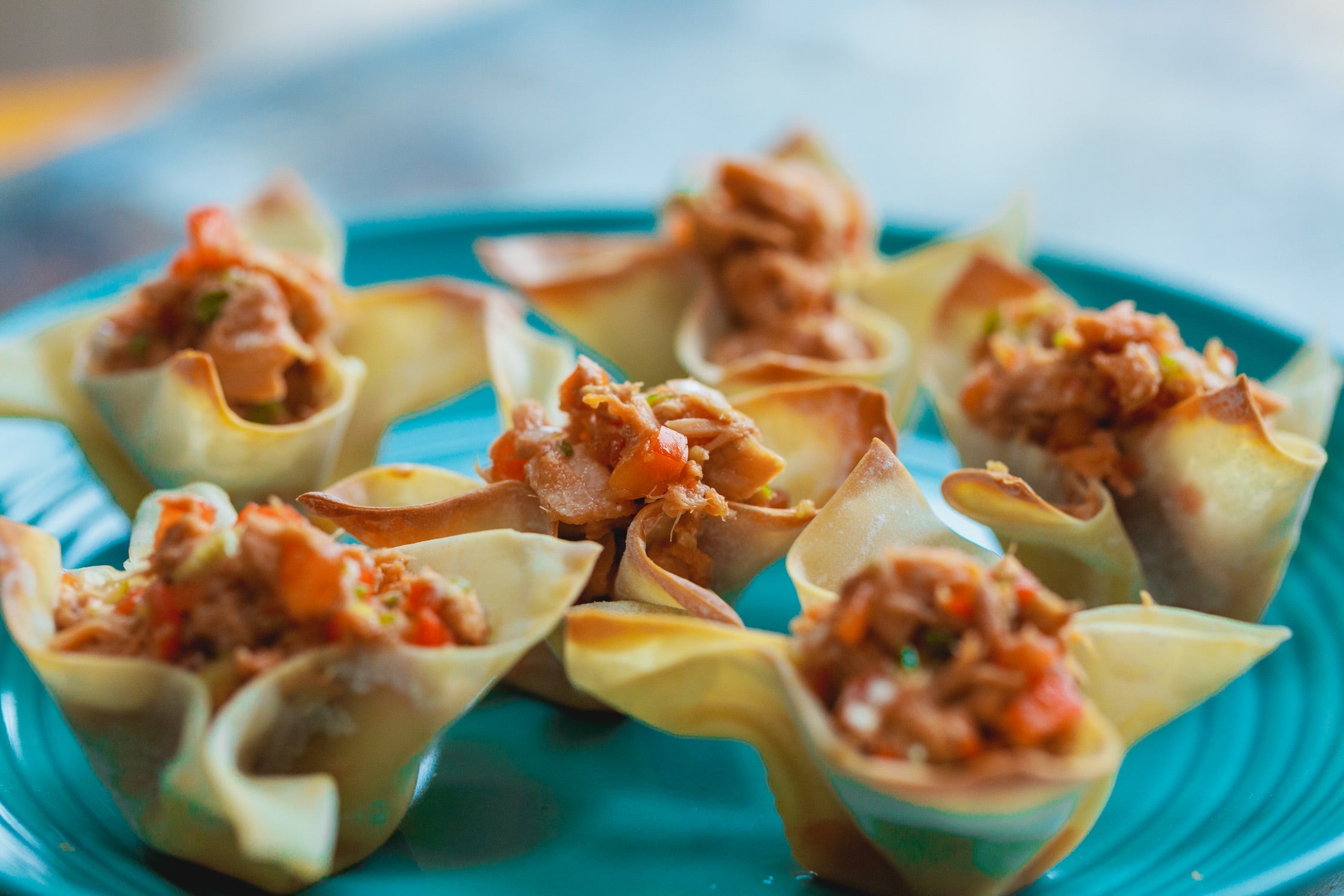 Crowd Pleasing Asian Salmon Wonton Cups