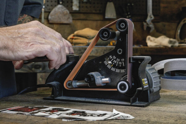 Removing a chip from a knife