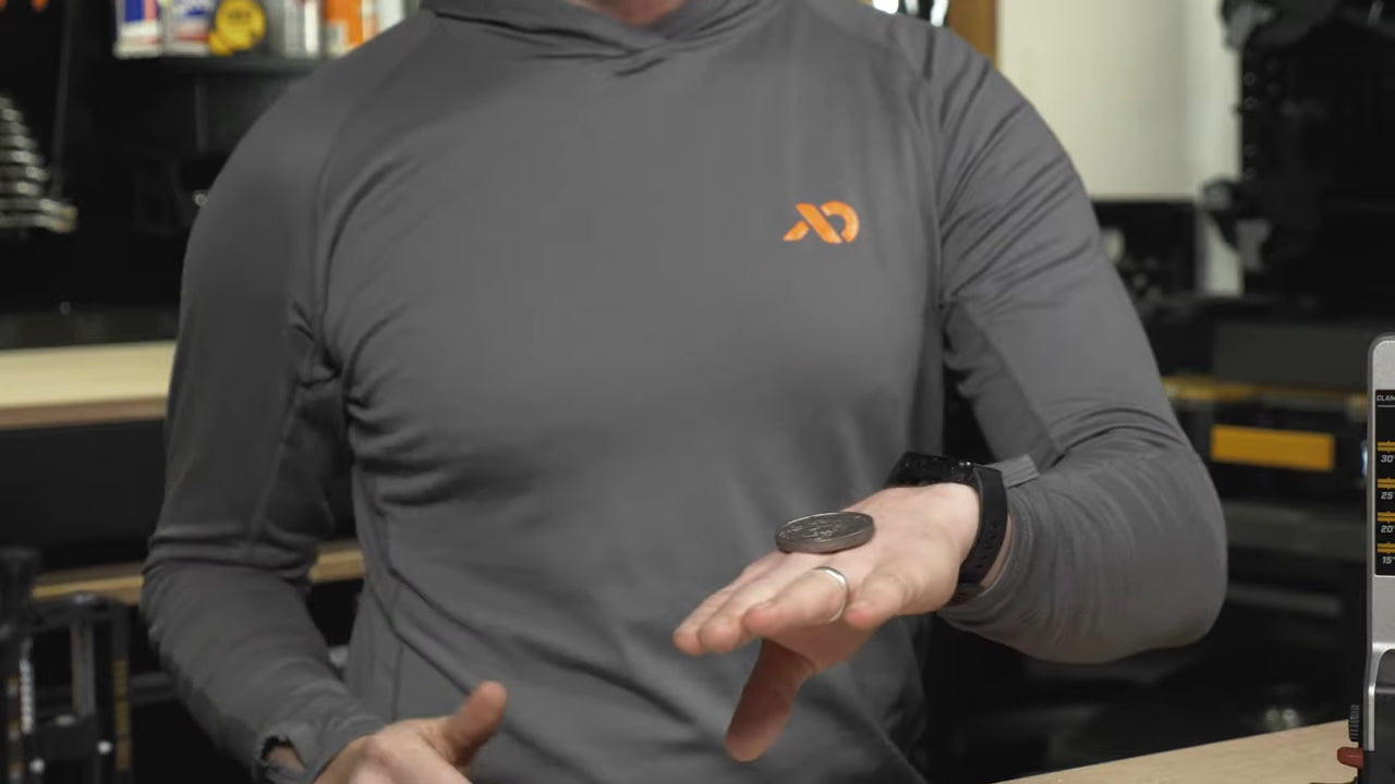 cutting paper with sharp knife Pro PA precision adjust comparison coin flip